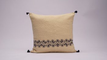 Handcrafted Amazigh Berber Pillow with Bold Tribal Symbols and Rich Earth Tones – Elevate Your Interior Décor with Authentic Moroccan Craftsmanship